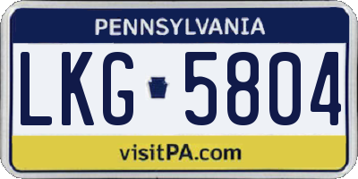 PA license plate LKG5804
