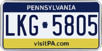 PA license plate LKG5805