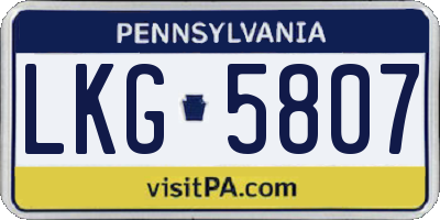 PA license plate LKG5807