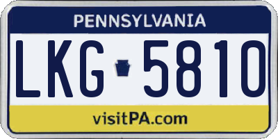 PA license plate LKG5810