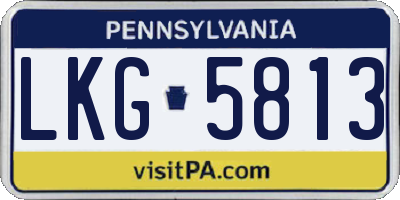 PA license plate LKG5813
