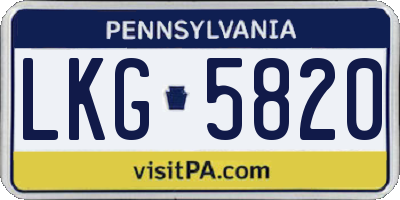 PA license plate LKG5820