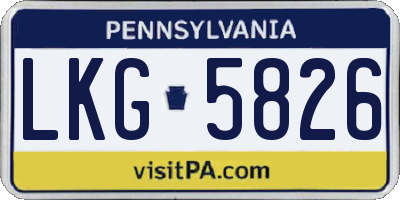PA license plate LKG5826