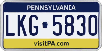 PA license plate LKG5830