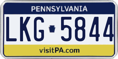 PA license plate LKG5844
