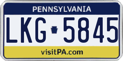 PA license plate LKG5845