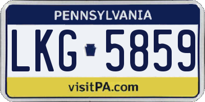 PA license plate LKG5859