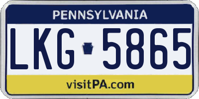 PA license plate LKG5865