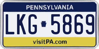 PA license plate LKG5869