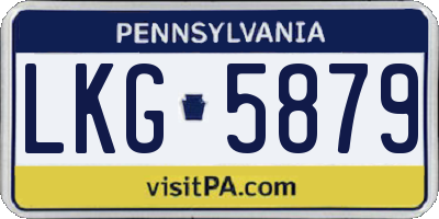 PA license plate LKG5879