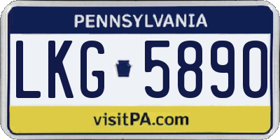 PA license plate LKG5890