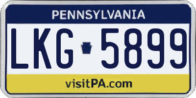 PA license plate LKG5899