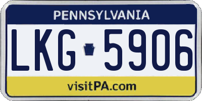 PA license plate LKG5906