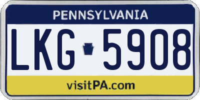 PA license plate LKG5908