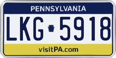 PA license plate LKG5918