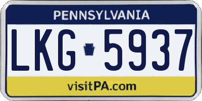 PA license plate LKG5937