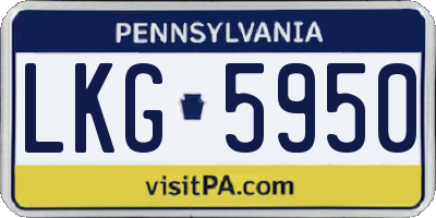 PA license plate LKG5950