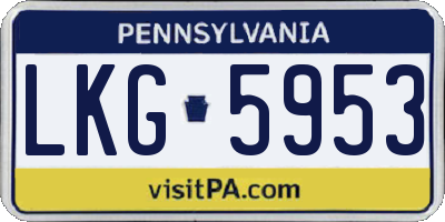 PA license plate LKG5953