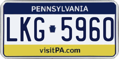 PA license plate LKG5960