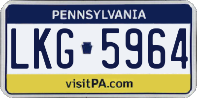 PA license plate LKG5964