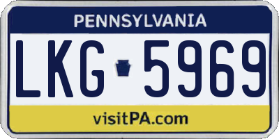 PA license plate LKG5969