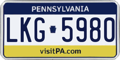 PA license plate LKG5980