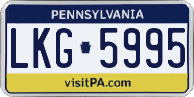 PA license plate LKG5995