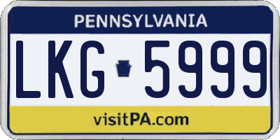 PA license plate LKG5999