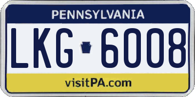 PA license plate LKG6008