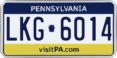 PA license plate LKG6014