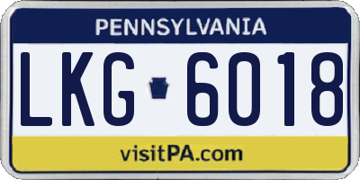 PA license plate LKG6018