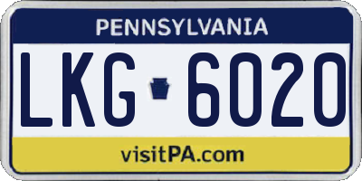 PA license plate LKG6020