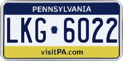 PA license plate LKG6022