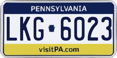 PA license plate LKG6023