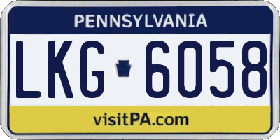 PA license plate LKG6058