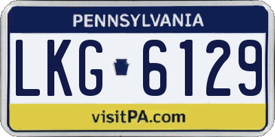 PA license plate LKG6129