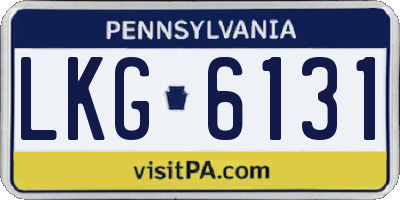 PA license plate LKG6131