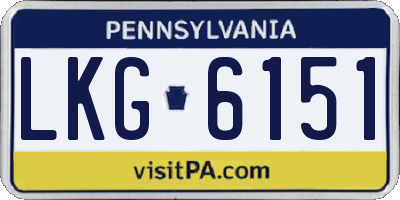 PA license plate LKG6151