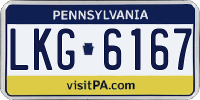 PA license plate LKG6167
