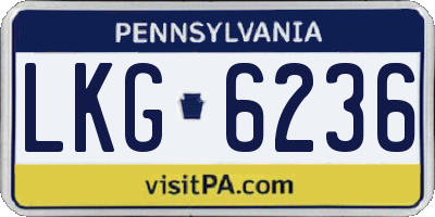 PA license plate LKG6236