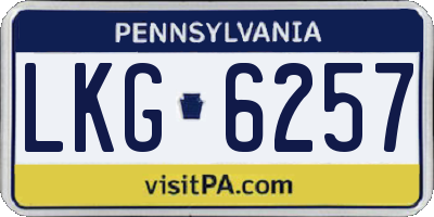 PA license plate LKG6257