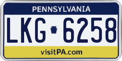 PA license plate LKG6258
