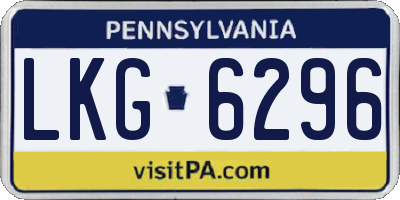 PA license plate LKG6296