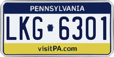 PA license plate LKG6301