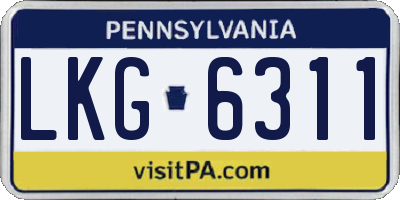PA license plate LKG6311