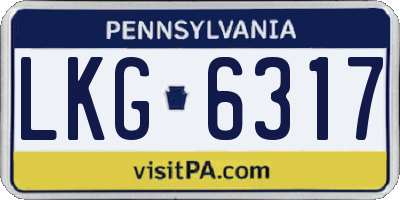 PA license plate LKG6317