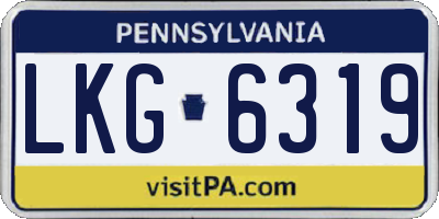 PA license plate LKG6319