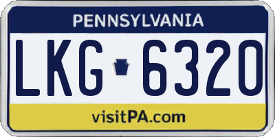 PA license plate LKG6320