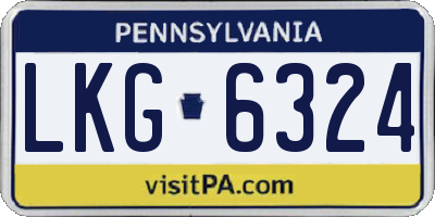 PA license plate LKG6324