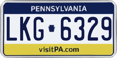 PA license plate LKG6329